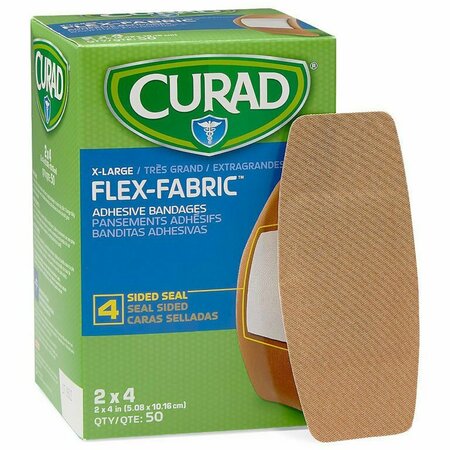 MEDLINE Curad Flex-Fabric Adhesive Bandages 2 in. X4 in., 50PK NON25524Z